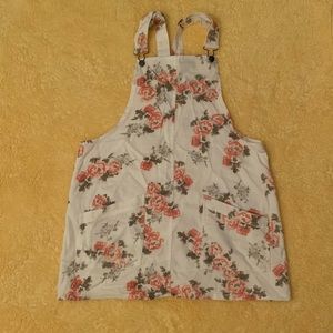 White Floral Overall Dress